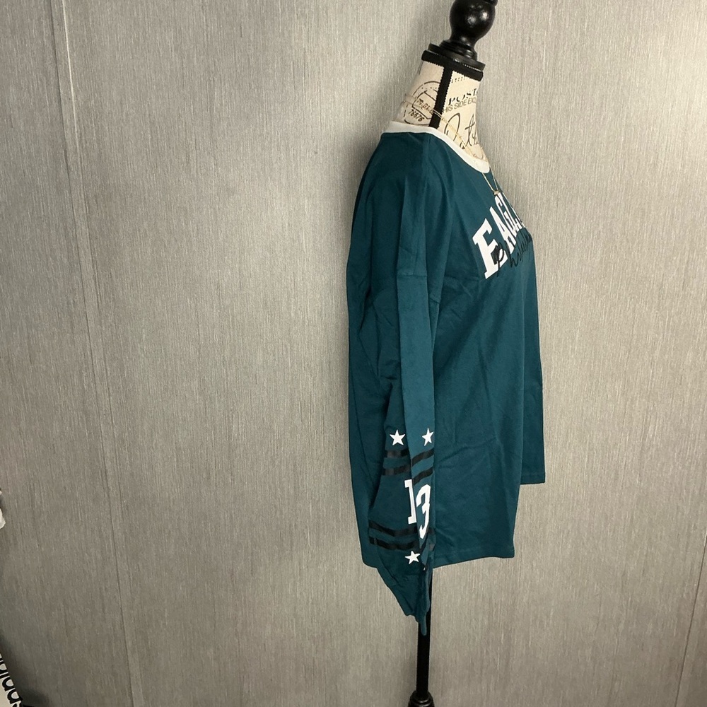 Philadelphia Eagles Women's Long Sleeve Tee - Teal Size XL - Picture 2 of 11